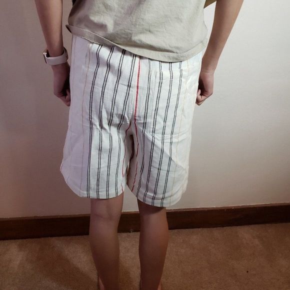 Zara Cream With Multi-colored Stripes Shorts Size Large - Picture 3 of 7